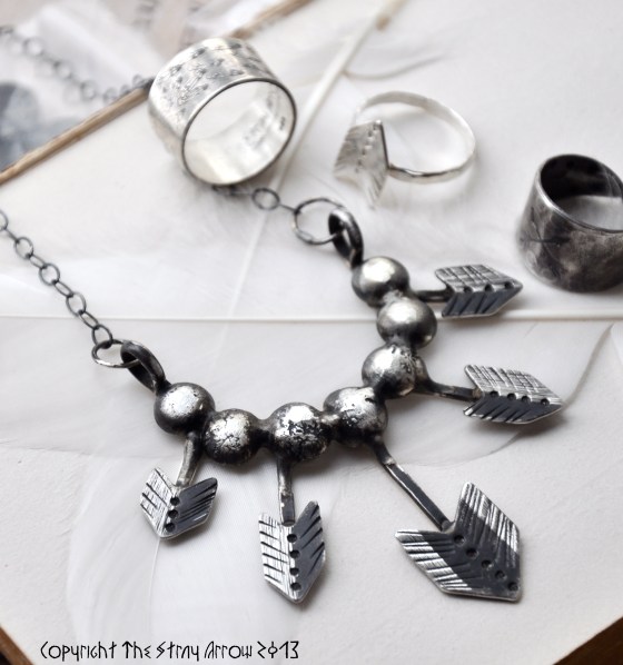 Stray Arrow Necklace with rings
